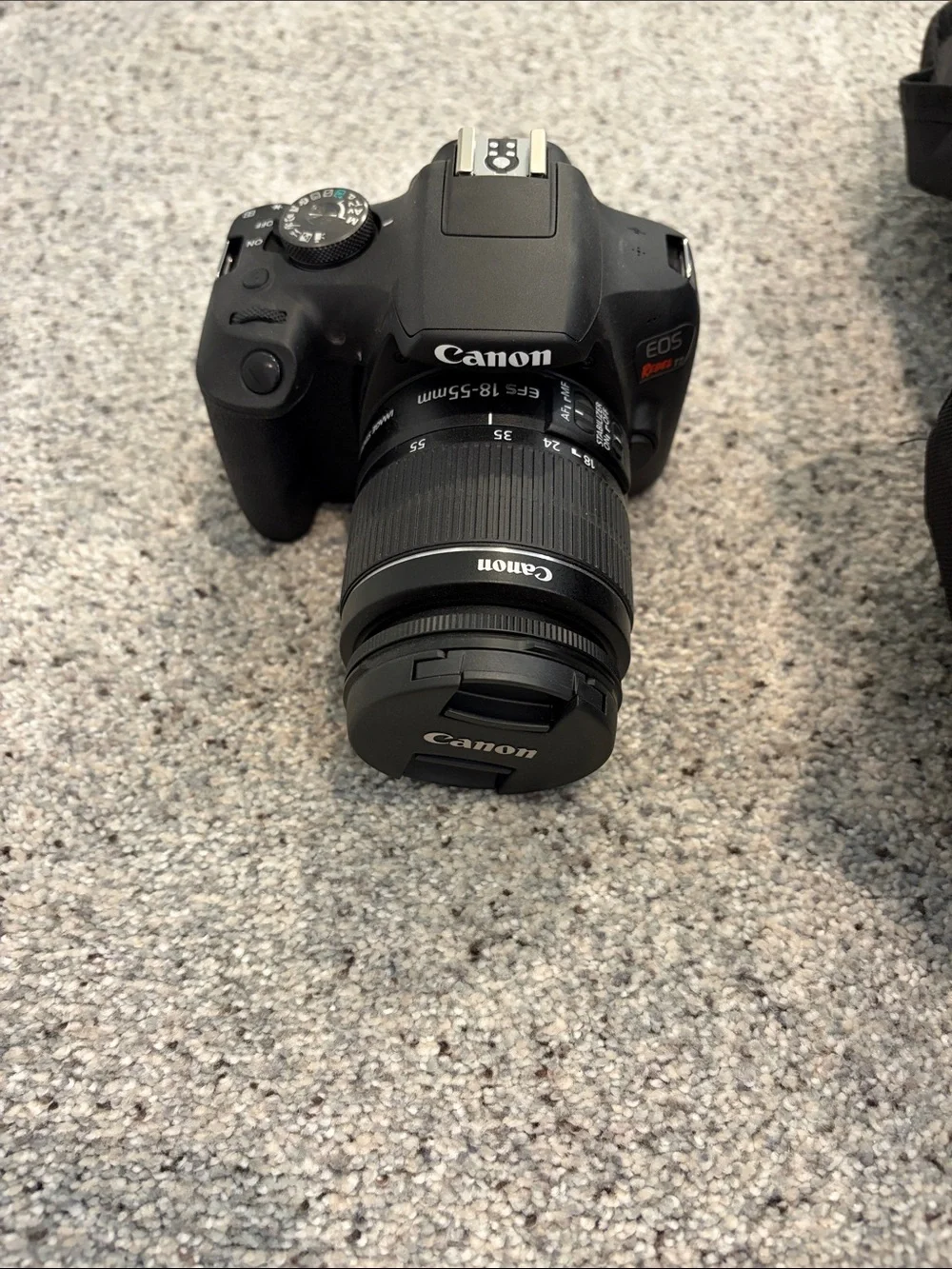 Canon Black EOS Rebel T7 with 18-55 MM Kit Lens